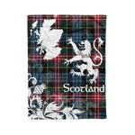 Scotstee Shop Tartan Plaid Fleece Blankets Thistle and Lion Scottish Clan Comyn Plaid Blanket