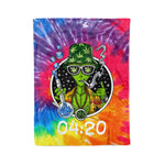 Scotstee Shop - Scotstee Shop Blanket Alien Smoking Weed Tie Dye Hippie Fleece Blanket