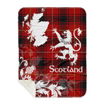 Sherpa Blanket - Tartan Blanket Thistle and Lion Scottish Clan MacIver Plaid Blanket, plaid sherpa blanket queen,purple sherpa blanket,queen sherpa blanket,queen size sherpa blanket,red sherpa blanket,scottish tartan blankets,sherpa blanket,sherpa christmas blanket