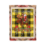 Personalized Gift Plaid Tartan Blanket Clan Barclay With Moose Lover Xmas Gift Santa Riding Christmas Fleece Blanket