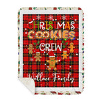 Personalized Gift Tartan Plaid Blanket Clan Wallace With Christmas Cookie Baking Crew Christmas Gift Sherpa Blanket, tartan sherpa blanket,buffalo plaid sherpa blanket,christmas sherpa blanket,Christmas Throw Blanket,green plaid sherpa blanket,green sherpa blanket