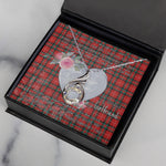 Rising Phoenix Necklace - Valentine Necklace Clan Stuart of Bute Tartan Gift for Girlfriend, Gift for My Wife Rising Phoenix Necklace
