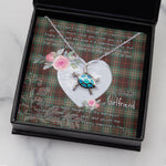 Sea Turtle Necklace Gift for My Beautiful Girlfriend Valentines Necklace Clan Scott Brown Ancient Tartan Blue Turtle Necklace
