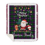 Personalized Gift Tartan Plaid Blanket Clan Morrison With Funny Santa Snowman Reindeer Merry Christmas Gift Sherpa Blanket, blue plaid sherpa blanket,blue tartan sherpa blanket,Buchan,buffalo plaid sherpa blanket,christmas sherpa blanket,Christmas Throw Blanket