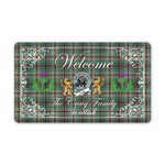 Doormat - Welcome Mat Scottish Clan Badge Craig Tartan Door Mat, Plaid Doormat With Thistle and Two Lion Scottish