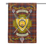 House Flag - Ainslie Irish Shield Celtic Cross Tartan Garden Flag St Patrick's Day Garden Flag