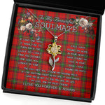 To My Beautiful Soulmate Sunflower Necklace In Your Eyes I Have Found My Home Clan Seton Tartan Jewelry For Girlfriend, Tartan Sunflower Pendant Necklace, Scottish Tartan Jewelry, valentine necklace, necklace girlfriend, necklace for wife, cute necklaces for girlfriend, jewelry for girlfriend, to my soulmate necklace, to my future wife necklace