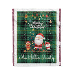 Personalized Gift Tartan Plaid Blanket Clan MacArthur Ancient With Funny Santa Snowman Reindeer Merry Christmas Fleece Blanket, Home Living Room, Plaid Blanket, Tartan Blanket, Scottish Blanket, Buffalo fleece blanket, Christmas Blanket
