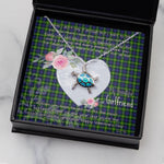 Sea Turtle Necklace Gift for My Beautiful Girlfriend Valentines Necklace Clan Gordon Modern Tartan Blue Turtle Necklace