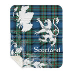 Sherpa Blanket - Tartan Blanket Thistle and Lion Scottish Clan Robertson Hunting Ancient Plaid Blanket, plaid sherpa blanket queen,purple sherpa blanket,queen sherpa blanket,queen size sherpa blanket,red sherpa blanket,scottish tartan blankets,sherpa blanket,sherpa christmas blanket