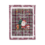 Personalized Gift Tartan Plaid Blanket Clan Little Dress With Funny Santa Snowman Reindeer Merry Christmas Fleece Blanket, Home Living Room, Plaid Blanket, Tartan Blanket, Scottish Blanket, Buffalo fleece blanket, Christmas Blanket