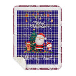 Personalized Gift Tartan Plaid Blanket Clan Ochterlony With Funny Santa Snowman Reindeer Merry Christmas Gift Sherpa Blanket, blue plaid sherpa blanket,blue tartan sherpa blanket,Buchan,buffalo plaid sherpa blanket,christmas sherpa blanket,Christmas Throw Blanket