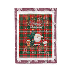 Personalized Gift Tartan Plaid Blanket Clan Princess Margaret With Funny Santa Snowman Reindeer Merry Christmas Fleece Blanket, Home Living Room, Plaid Blanket, Tartan Blanket, Scottish Blanket, Buffalo fleece blanket, Christmas Blanket-Recovered