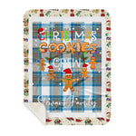 Personalized Gift Tartan Plaid Blanket Clan Stewart Muted Blue With Christmas Cookie Baking Crew Christmas Gift Sherpa Blanket, tartan sherpa blanket,buffalo plaid sherpa blanket,christmas sherpa blanket,Christmas Throw Blanket,green plaid sherpa blanket,green sherpa blanket