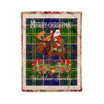 Personalized Gift Plaid Tartan Blanket Clan Whitelaw Modern With Moose Lover Xmas Gift Santa Riding Christmas Fleece Blanket