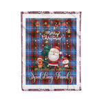 Personalized Gift Tartan Plaid Blanket Clan Spalding With Funny Santa Snowman Reindeer Merry Christmas Fleece Blanket, Home Living Room, Plaid Blanket, Tartan Blanket, Scottish Blanket, Buffalo fleece blanket, Christmas Blanket