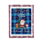 Personalized Gift Tartan Plaid Blanket Clan McKerrell With Funny Santa Snowman Reindeer Merry Christmas Fleece Blanket, Home Living Room, Plaid Blanket, Tartan Blanket, Scottish Blanket, Buffalo fleece blanket, Christmas Blanket