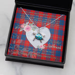 Sea Turtle Necklace Gift for My Beautiful Girlfriend Valentines Necklace Clan Galloway Tartan Blue Turtle Necklace