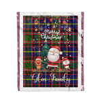 Personalized Gift Tartan Plaid Blanket Clan Glas With Funny Santa Snowman Reindeer Merry Christmas Fleece Blanket, Christmas Blanket, Plaid Blanket, Tartan Blanket,Scottish Blanket