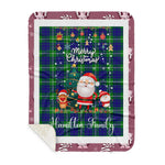 Personalized Gift Tartan Plaid Blanket Clan Hamilton Hunting With Funny Santa Snowman Reindeer Merry Christmas Gift Sherpa Blanket, blue plaid sherpa blanket,blue tartan sherpa blanket,Buchan,buffalo plaid sherpa blanket,christmas sherpa blanket,Christmas Throw Blanket