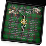 To My Beautiful Soulmate Sunflower Necklace In Your Eyes I Have Found My Home Clan Orrock Tartan Jewelry For Girlfriend, Tartan Sunflower Pendant Necklace, Scottish Tartan Jewelry, valentine necklace, necklace girlfriend, necklace for wife, cute necklaces for girlfriend, jewelry for girlfriend, to my soulmate necklace, to my future wife necklace