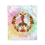 Scotstee Shop - Scotstee Shop Blanket Flower Power Peace Pink Tie Dye Girly Rainbow Hippie Fleece Blanket