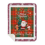 Personalized Gift Tartan Plaid Blanket Clan MacAulay Ancient With Funny Santa Snowman Reindeer Merry Christmas Gift Sherpa Blanket, blue plaid sherpa blanket,blue tartan sherpa blanket,Buchan,buffalo plaid sherpa blanket,christmas sherpa blanket,Christmas Throw Blanket