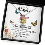 Sunflower Pendant Necklace - To My Mom Necklace, I'll Be By Your Side, To My Mom Gift Neckalce
