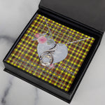 Rising Phoenix Necklace - Valentine Necklace Clan Jardine Yellow Tartan Gift for Girlfriend, Gift for My Wife Rising Phoenix Necklace