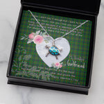 Sea Turtle Necklace Gift for My Beautiful Girlfriend Valentines Necklace Clan Kennedy Hunting Tartan Blue Turtle Necklace