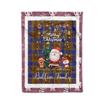 Personalized Gift Tartan Plaid Blanket Clan Balfour Modern With Funny Santa Snowman Reindeer Merry Christmas Fleece Blanket, Home Living Room, Plaid Blanket, Tartan Blanket, Scottish Blanket, Buffalo fleece blanket, Christmas Blanket