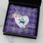 Sea Turtle Necklace Gift for My Beautiful Girlfriend Valentines Necklace Clan Allardice Tartan Blue Turtle Necklace