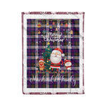 Personalized Gift Tartan Plaid Blanket Clan MacDonald Dress Modern With Funny Santa Snowman Reindeer Merry Christmas Fleece Blanket, Home Living Room, Plaid Blanket, Tartan Blanket, Scottish Blanket, Buffalo fleece blanket, Christmas Blanket