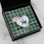 Sea Turtle Necklace Gift for My Beautiful Girlfriend Valentines Necklace Clan Blackadder Tartan Blue Turtle Necklace