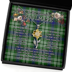 To My Beautiful Soulmate Sunflower Necklace In Your Eyes I Have Found My Home Clan Tweedside Tartan Jewelry For Girlfriend, Tartan Sunflower Pendant Necklace, Scottish Tartan Jewelry, valentine necklace, necklace girlfriend, necklace for wife, cute necklaces for girlfriend, jewelry for girlfriend, to my soulmate necklace, to my future wife necklace