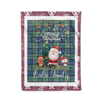 Personalized Gift Tartan Plaid Blanket Clan Leslie Hunting Ancient With Funny Santa Snowman Reindeer Merry Christmas Fleece Blanket, Home Living Room, Plaid Blanket, Tartan Blanket, Scottish Blanket, Buffalo fleece blanket, Christmas Blanket