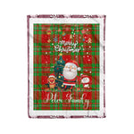 Personalized Gift Tartan Plaid Blanket Clan Peter With Funny Santa Snowman Reindeer Merry Christmas Fleece Blanket, Home Living Room, Plaid Blanket, Tartan Blanket, Scottish Blanket, Buffalo fleece blanket, Christmas Blanket