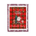 Personalized Gift Tartan Plaid Blanket Clan MacDonald of Sleat With Funny Santa Snowman Reindeer Merry Christmas Fleece Blanket, Home Living Room, Plaid Blanket, Tartan Blanket, Scottish Blanket, Buffalo fleece blanket, Christmas Blanket