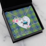 Sea Turtle Necklace Gift for My Beautiful Girlfriend Valentines Necklace Clan Marjoribanks Ancient Tartan Blue Turtle Necklace
