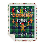 Personalized Gift Tartan Plaid Blanket Clan Abercrombie With Christmas Cookie Baking Crew Christmas Gift Sherpa Blanket, tartan sherpa blanket,buffalo plaid sherpa blanket,christmas sherpa blanket,Christmas Throw Blanket,green plaid sherpa blanket,green sherpa blanket