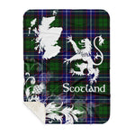 Sherpa Blanket - Tartan Blanket Thistle and Lion Scottish Clan Russell Plaid Blanket, plaid sherpa blanket queen,purple sherpa blanket,queen sherpa blanket,queen size sherpa blanket,red sherpa blanket,scottish tartan blankets,sherpa blanket,sherpa christmas blanket