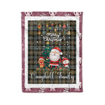 Personalized Gift Tartan Plaid Blanket Clan Campbell Argyll Weathered With Funny Santa Snowman Reindeer Merry Christmas Fleece Blanket, Home Living Room, Plaid Blanket, Tartan Blanket, Scottish Blanket, Buffalo fleece blanket, Christmas Blanket