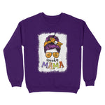 Standard Crew Neck Sweatshirt - Spooky Mama Halloween Messy Bun Hair Skull Spooky Mom Funny - Scotstee Shop