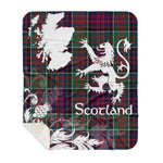 Sherpa Blanket - Tartan Blanket Thistle and Lion Scottish Clan MacDonald Plaid Blanket, plaid sherpa blanket queen,purple sherpa blanket,queen sherpa blanket,queen size sherpa blanket,red sherpa blanket,scottish tartan blankets,sherpa blanket,sherpa christmas blanket