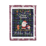 Personalized Gift Tartan Plaid Blanket Clan Fletcher Modern With Funny Santa Snowman Reindeer Merry Christmas Fleece Blanket, Home Living Room, Plaid Blanket, Tartan Blanket, Scottish Blanket, Buffalo fleece blanket, Christmas Blanket