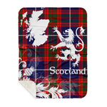 Sherpa Blanket - Tartan Blanket Thistle and Lion Scottish Clan Pennycook Plaid Blanket, plaid sherpa blanket queen,purple sherpa blanket,queen sherpa blanket,queen size sherpa blanket,red sherpa blanket,scottish tartan blankets,sherpa blanket,sherpa christmas blanket