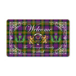 Doormat - Welcome Mat Scottish Clan Carnegie Tartan Door Mat, Plaid Doormat With Thistle and Two Lion Scottish