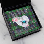 Sea Turtle Necklace Gift for My Beautiful Girlfriend Valentines Necklace Clan Stewart Modern Tartan Blue Turtle Necklace
