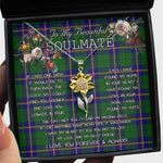 To My Beautiful Soulmate Sunflower Necklace In Your Eyes I Have Found My Home Clan Carmichael Modern Tartan Jewelry For Girlfriend