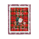 Personalized Gift Tartan Plaid Blanket Clan Munro With Funny Santa Snowman Reindeer Merry Christmas Fleece Blanket, Home Living Room, Plaid Blanket, Tartan Blanket, Scottish Blanket, Buffalo fleece blanket, Christmas Blanket